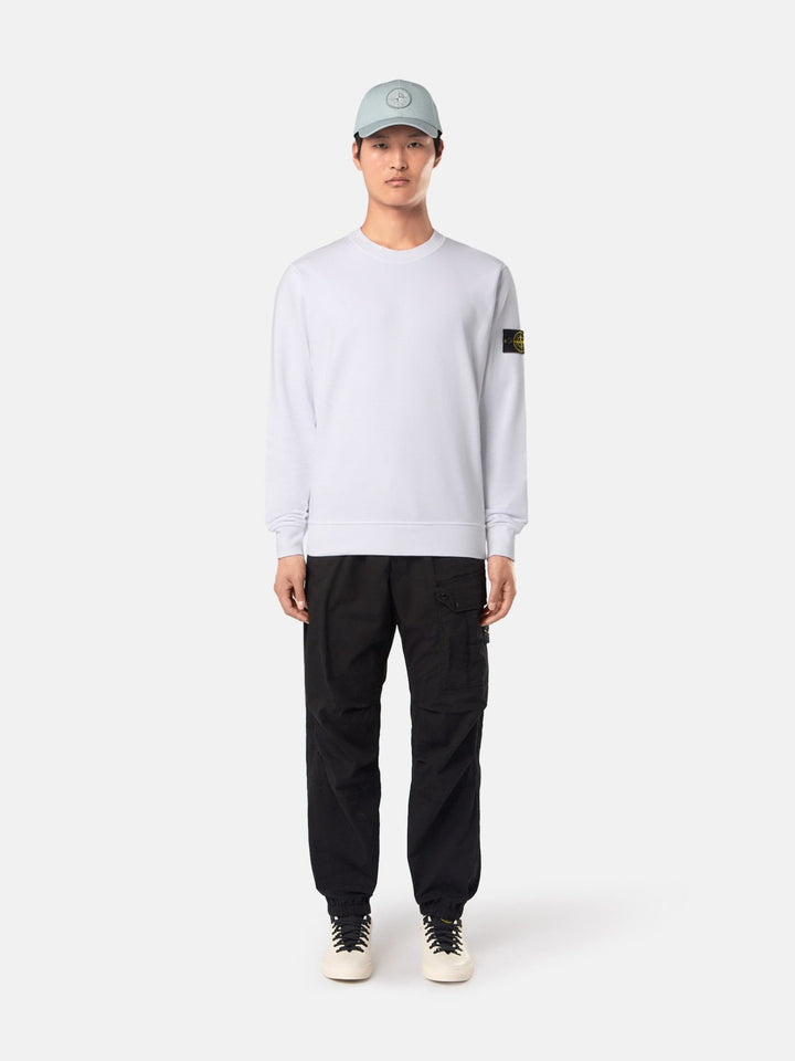 STONE ISLAND - Sweat-shirt ras - du - cou à détails côtelés Blanc - Lothaire
