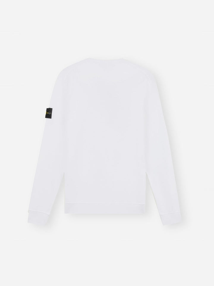 STONE ISLAND - Sweat-shirt ras - du - cou à détails côtelés Blanc - Lothaire