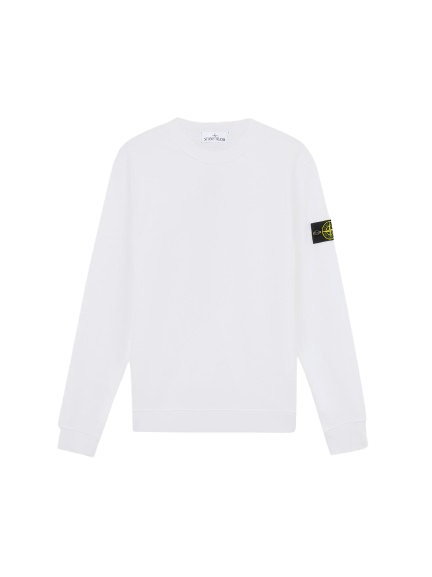 STONE ISLAND - Sweat-shirt ras - du - cou à détails côtelés Blanc - Lothaire