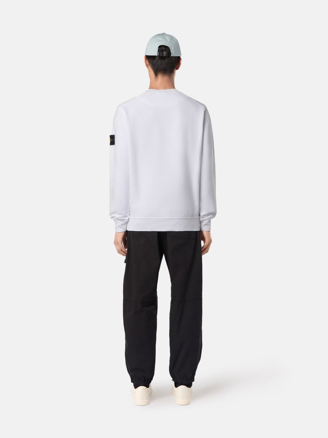 STONE ISLAND - Sweat-shirt ras - du - cou à détails côtelés Blanc - Lothaire
