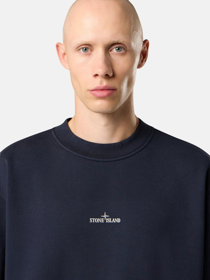 STONE ISLAND - Sweat-shirt ras - du - cou coupe oversize avec imprimé « Industrial Four » Marine - Lothaire