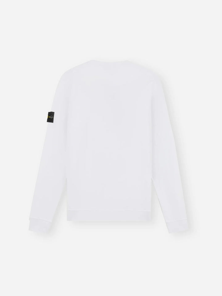 STONE ISLAND - Sweat-shirt ras - du - cou coupe regular à poignets élastiqués Blanc - Lothaire
