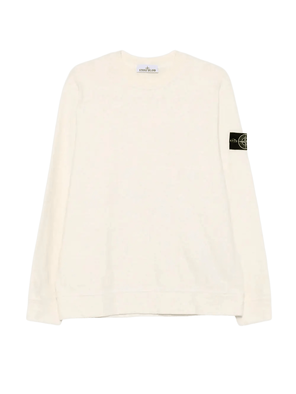 STONE ISLAND - Sweat-shirt ras - du - cou en jersey épais de coton gratté et vanisé IVOIRE - Lothaire