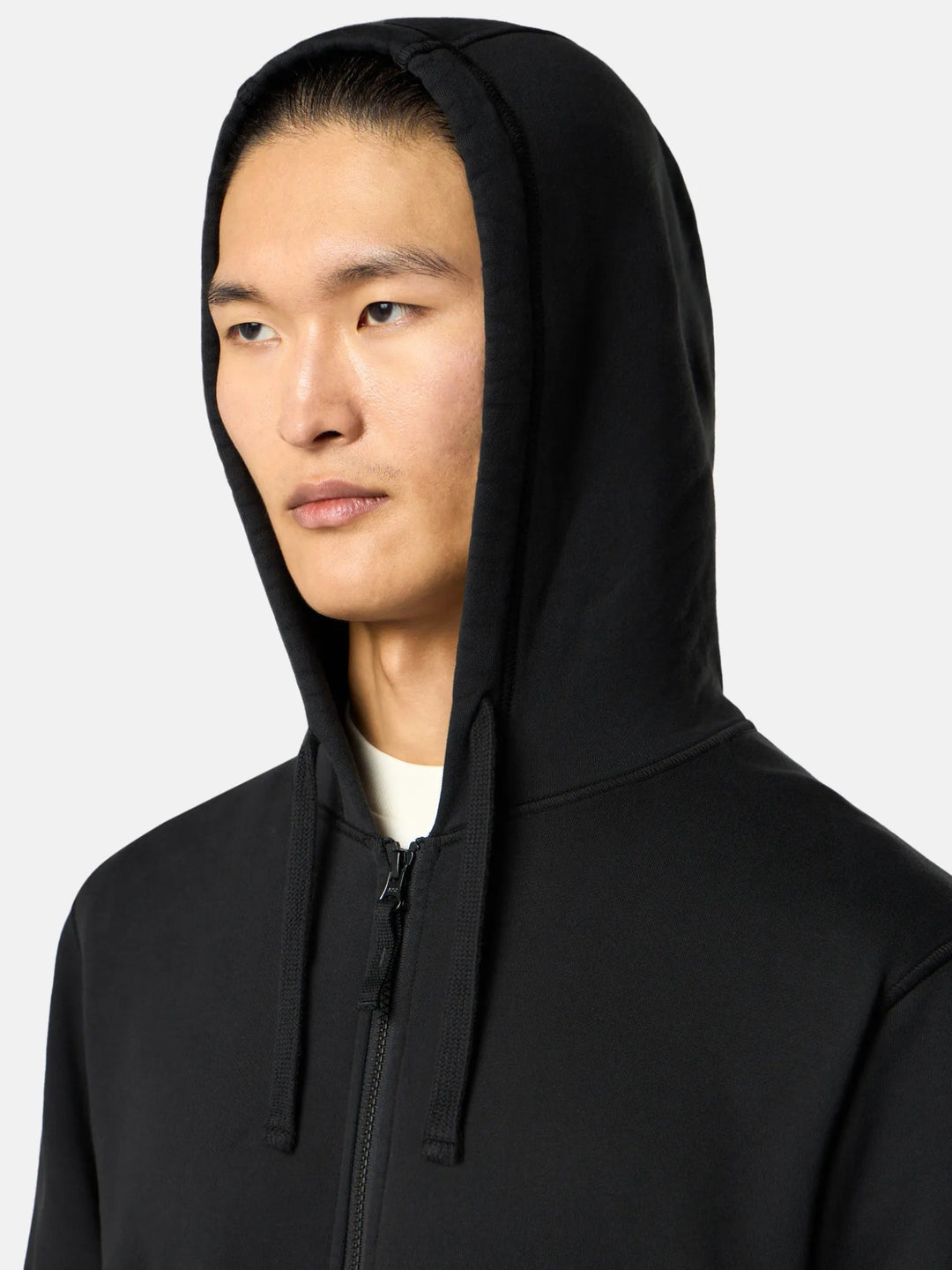 STONE ISLAND - Sweat zippé 6100061 ORGANIC COTTON FLEECE Noir - Lothaire