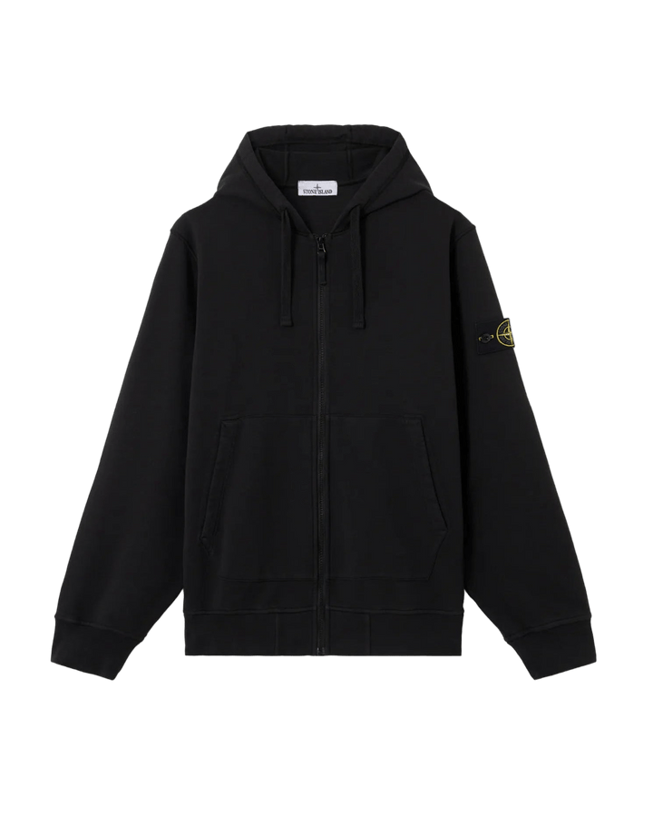 STONE ISLAND - Sweat zippé 6100061 ORGANIC COTTON FLEECE Noir - Lothaire