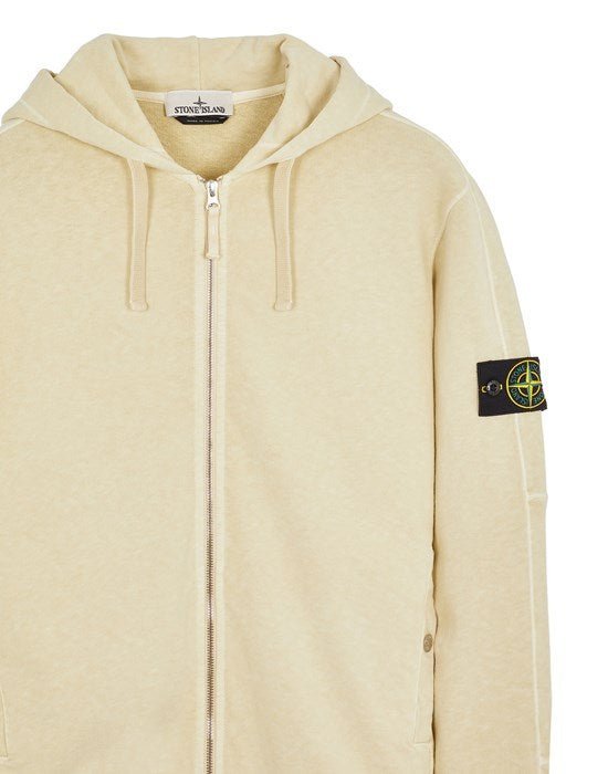 Stone Island - Sweat zippé 63160 ‘OLD’ TREATMENT ecru - Lothaire