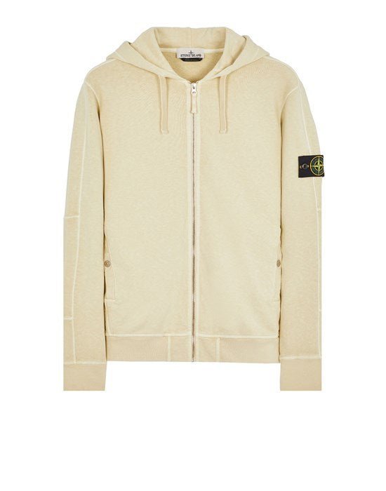 Stone Island - Sweat zippé 63160 ‘OLD’ TREATMENT ecru - Lothaire
