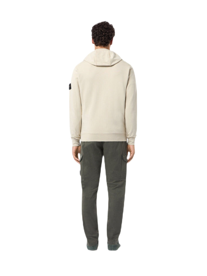 STONE ISLAND - Sweat zippée à capuche beige - Lothaire