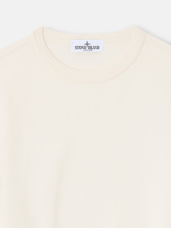 STONE ISLAND - Sweatshirt 6100001 ORGANIC COTTON FLEECE Ivory - Lothaire