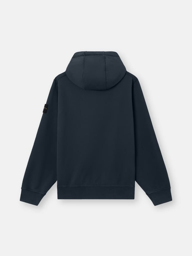 STONE ISLAND - Sweatshirts à capuche zippé coupe classique avec poches Bleu marine - Lothaire