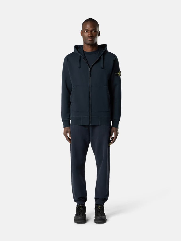 STONE ISLAND - Sweatshirts à capuche zippé coupe classique avec poches Bleu marine - Lothaire