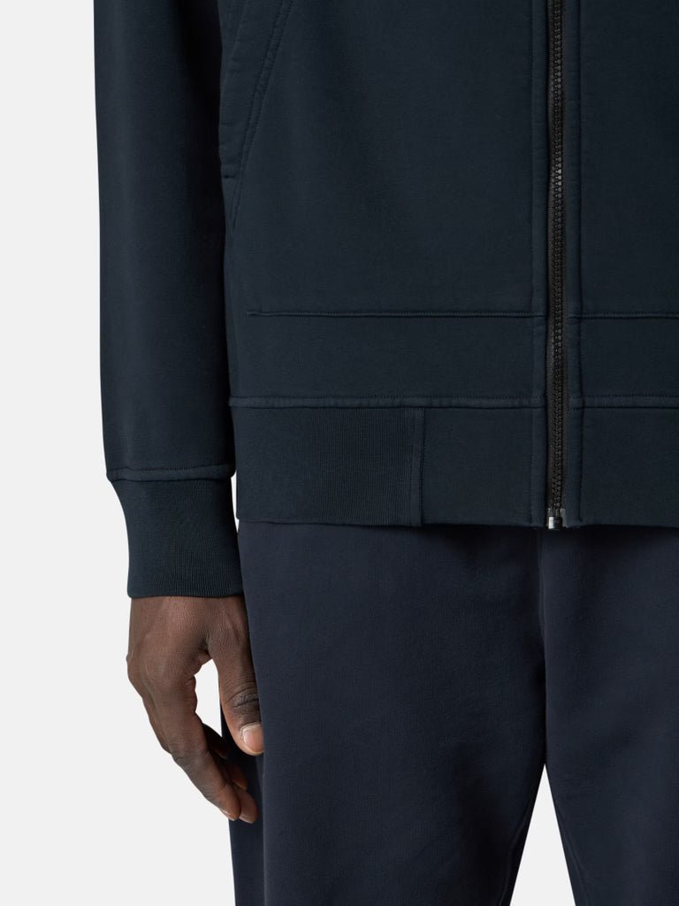 STONE ISLAND - Sweatshirts à capuche zippé coupe classique avec poches Bleu marine - Lothaire