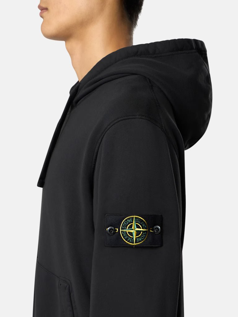 STONE ISLAND - Sweatshirts à capuche zippé coupe classique avec poches Noir - Lothaire