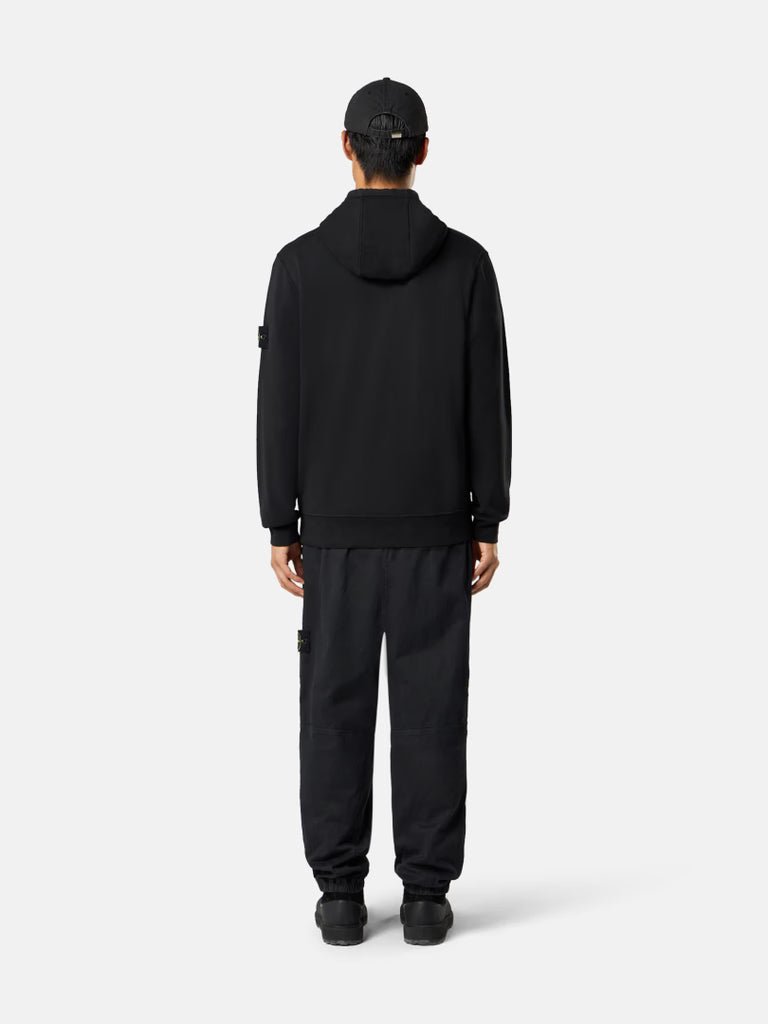 STONE ISLAND - Sweatshirts à capuche zippé coupe classique avec poches Noir - Lothaire