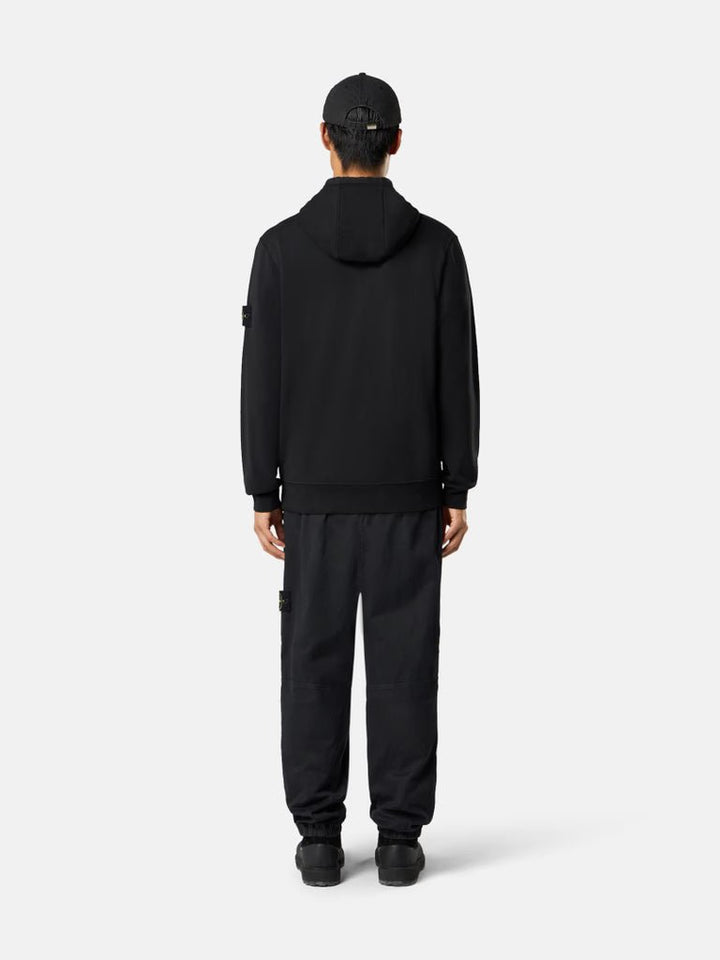 STONE ISLAND - Sweatshirts à capuche zippé coupe classique avec poches Noir - Lothaire