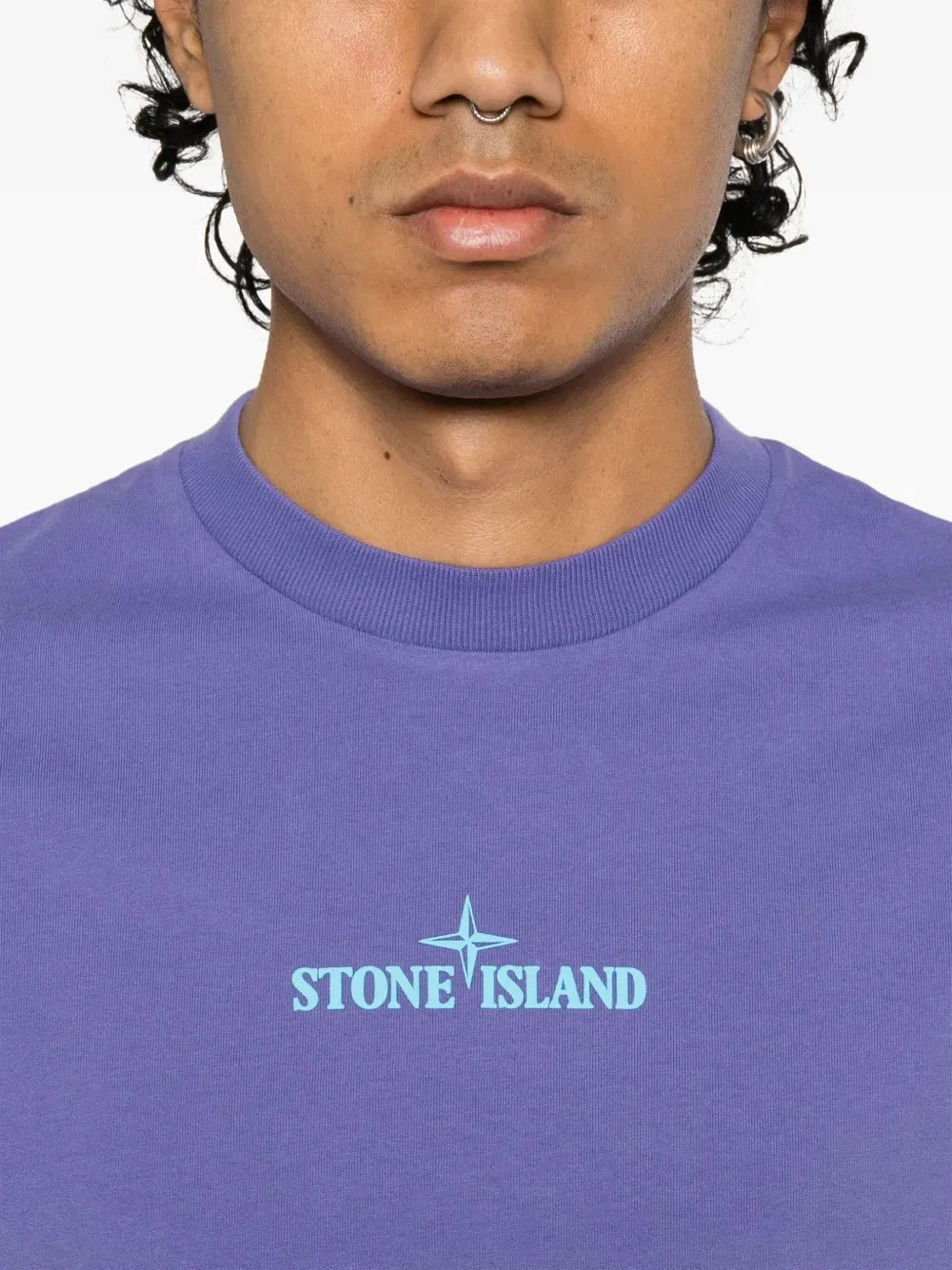 STONE ISLAND - T-shirt à logo embossé lavande - Lothaire