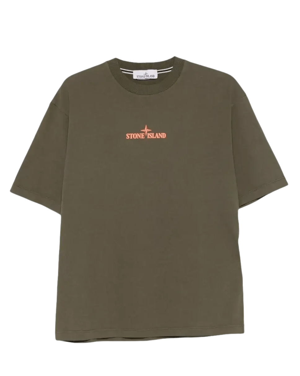 STONE ISLAND - T-shirt à logo embossé vert khaki - Lothaire