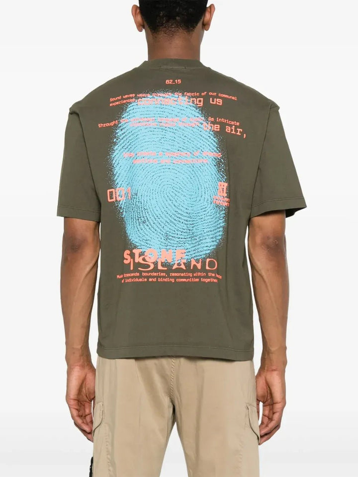 STONE ISLAND - T-shirt à logo embossé vert khaki - Lothaire
