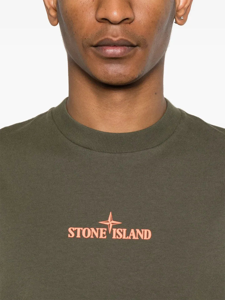 STONE ISLAND - T-shirt à logo embossé vert khaki - Lothaire
