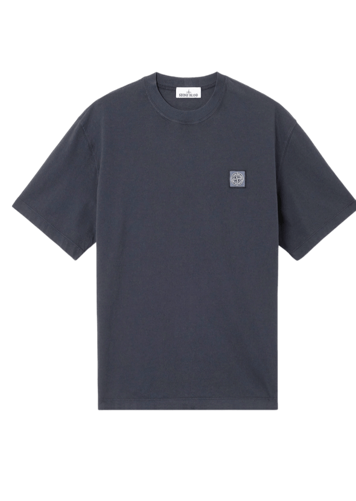 STONE ISLAND - T-shirt à manches courtes avec écusson Bleu marine - Lothaire