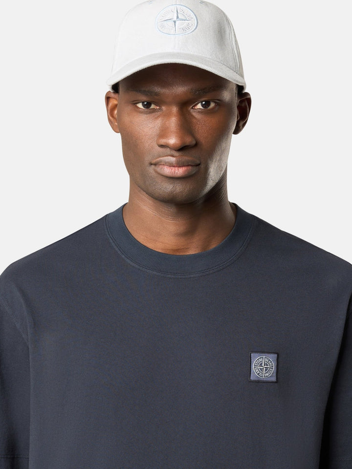 STONE ISLAND - T-shirt à manches courtes avec écusson Bleu marine - Lothaire