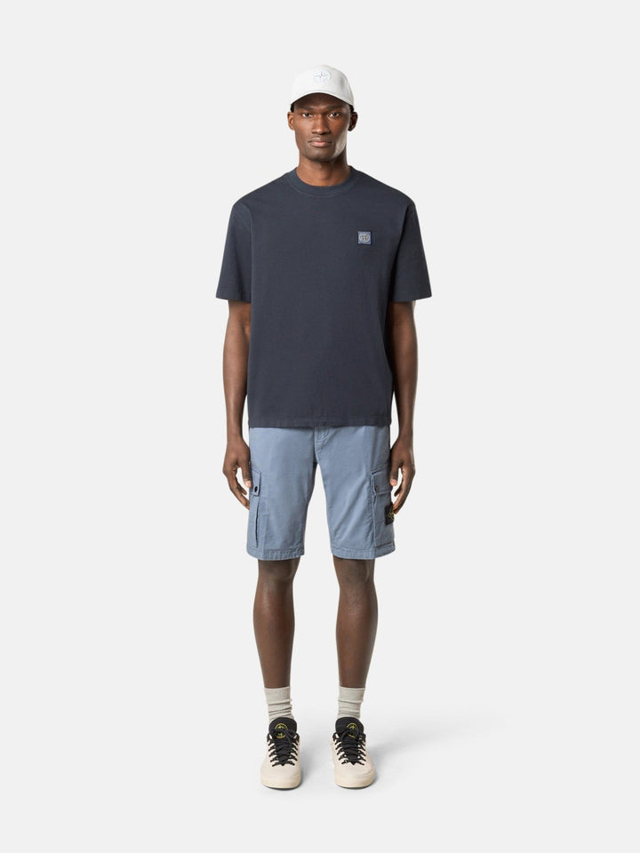 STONE ISLAND - T-shirt à manches courtes avec écusson Bleu marine - Lothaire