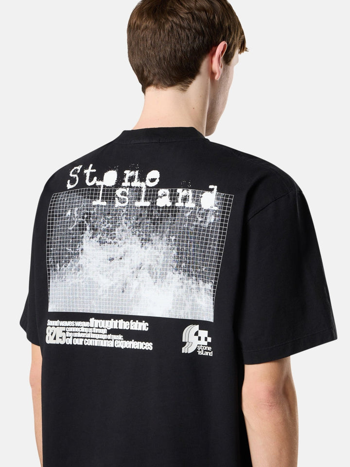 STONE ISLAND - T-shirt à manches courtes avec imprimé Noir - Lothaire
