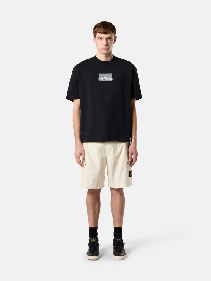 STONE ISLAND - T-shirt à manches courtes avec imprimé Noir - Lothaire