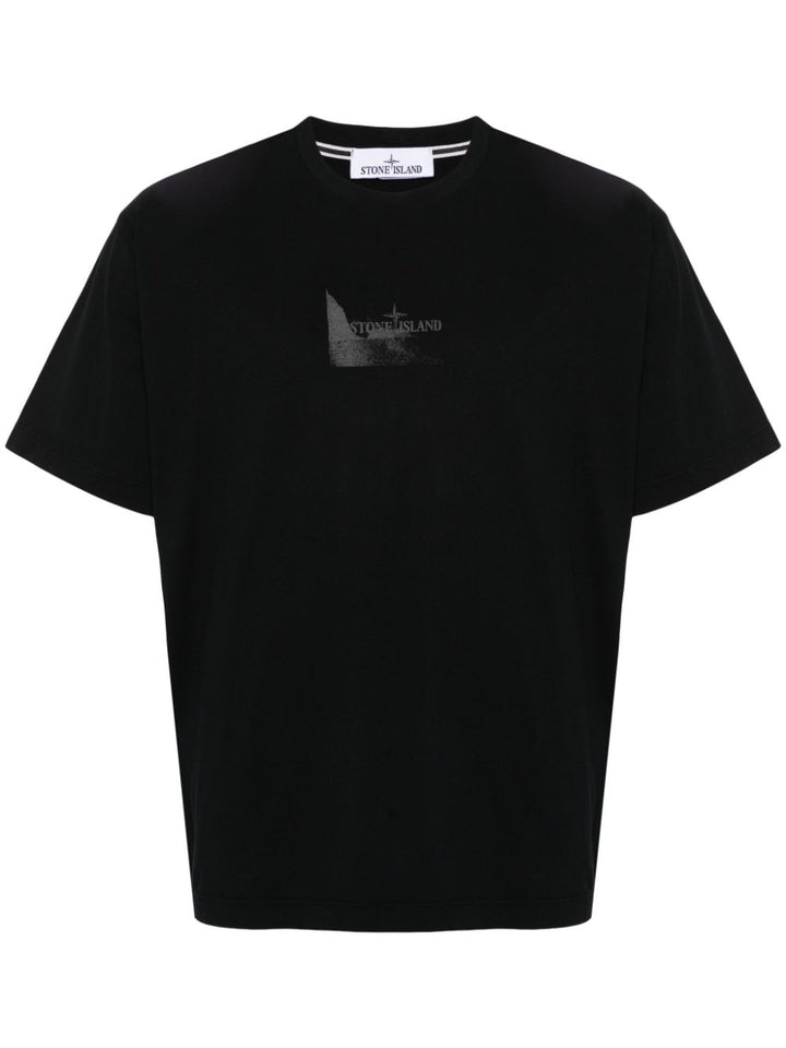 Stone Island - T Shirt black REFLECTIVE TWO' PRINT - Lothaire