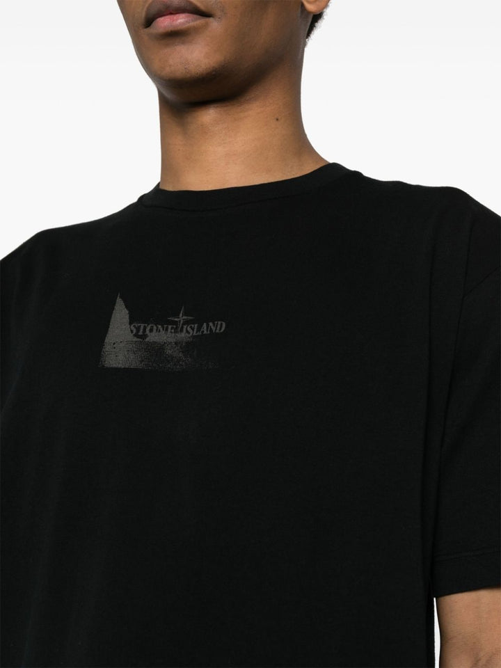 Stone Island - T Shirt black REFLECTIVE TWO' PRINT - Lothaire