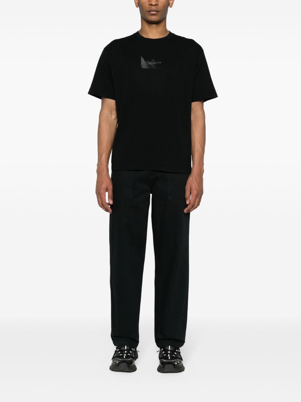 Stone Island - T Shirt black REFLECTIVE TWO' PRINT - Lothaire