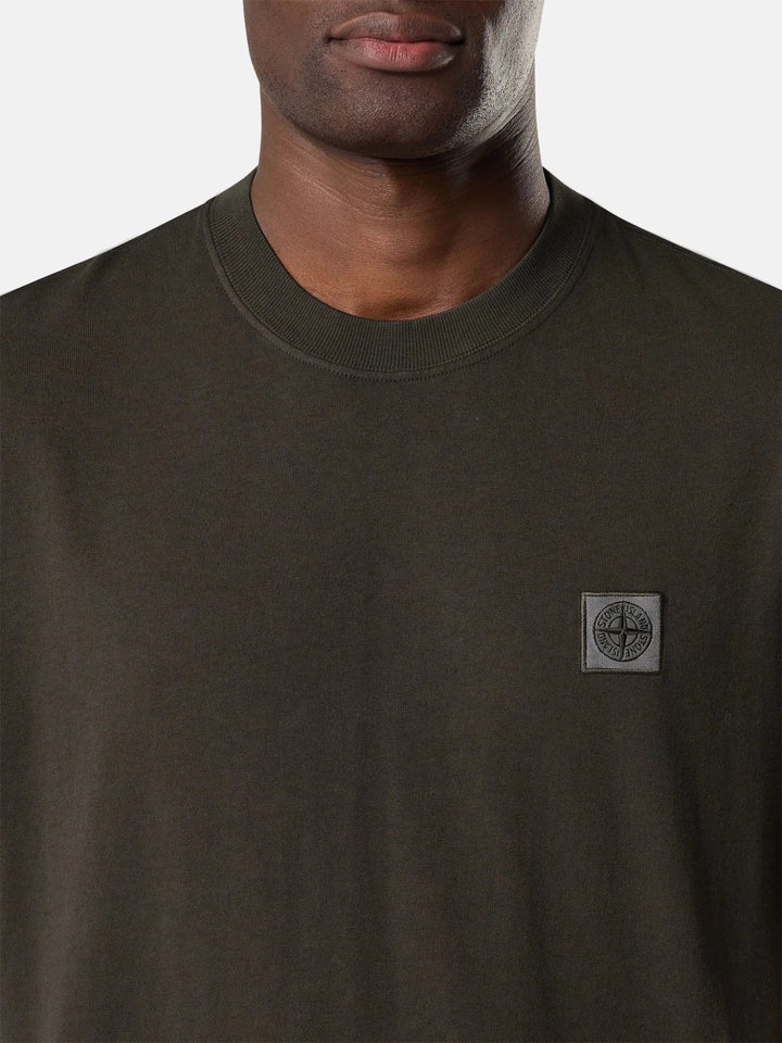 STONE ISLAND - T-Shirt COMBED ORGANIC COTTON JERSEY Gris Charbon - Lothaire