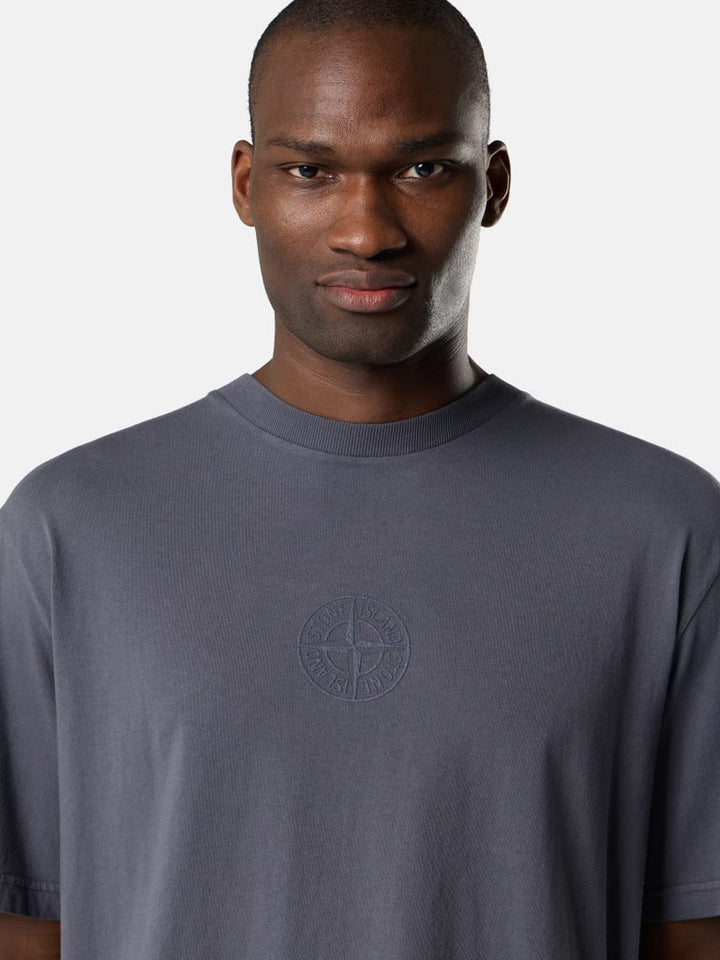 STONE ISLAND - T-shirt coupe classique avec imprimé « Boussole camouflage » Bleu Gris - Lothaire