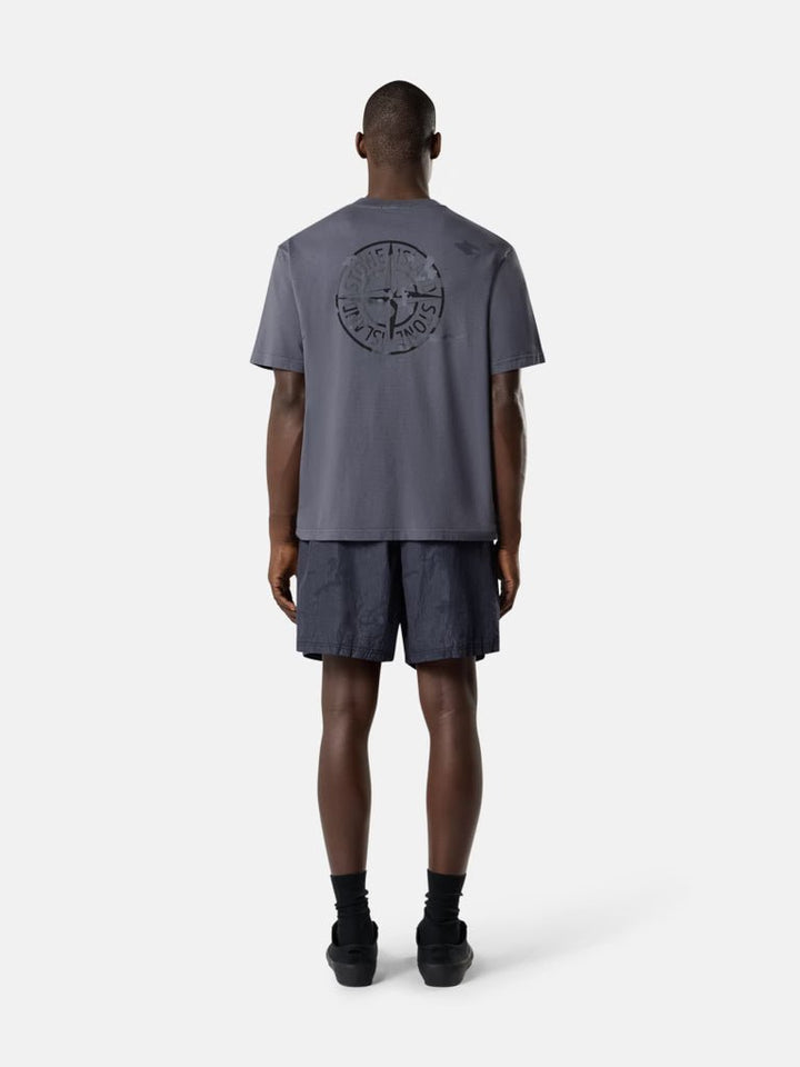 STONE ISLAND - T-shirt coupe classique avec imprimé « Boussole camouflage » Bleu Gris - Lothaire