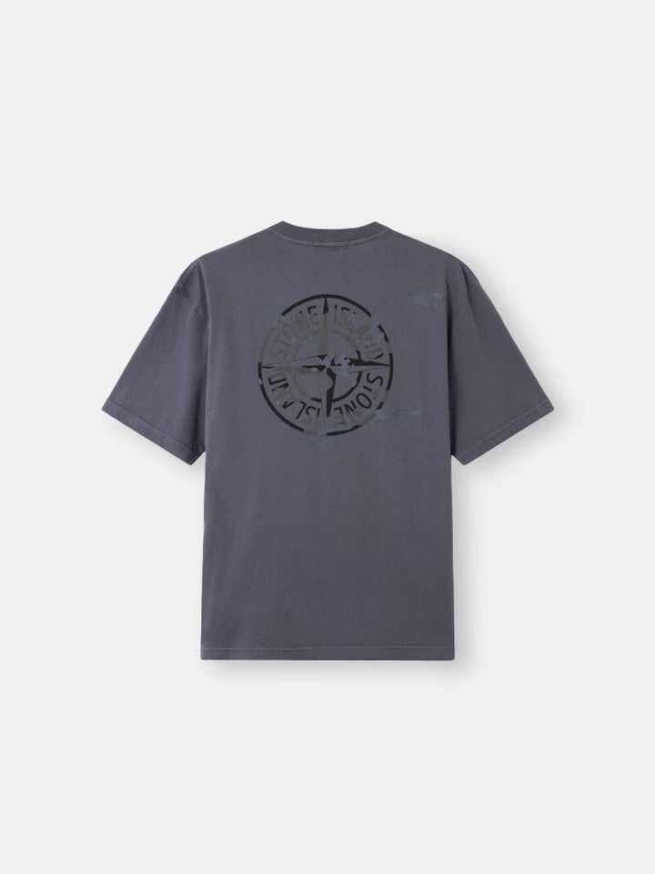 STONE ISLAND - T-shirt coupe classique avec imprimé « Boussole camouflage » Bleu Gris - Lothaire