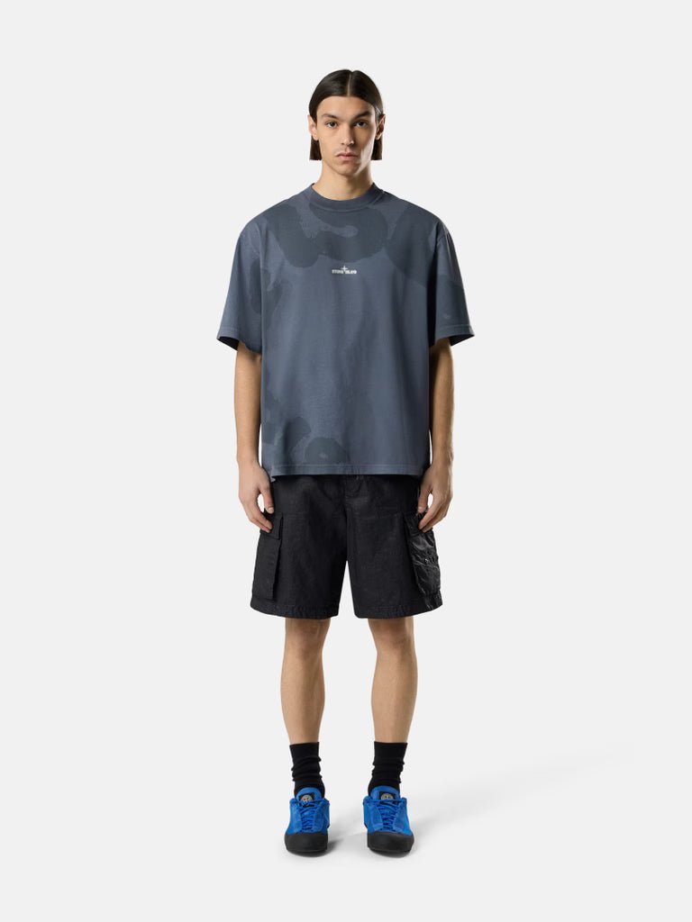 STONE ISLAND - T-shirt coupe classique avec imprimé « Tourbillon » Bleu Gris - Lothaire