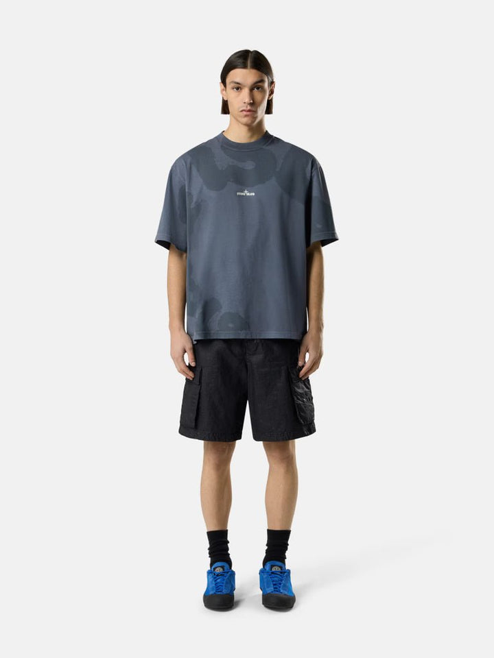 STONE ISLAND - T-shirt coupe classique avec imprimé « Tourbillon » Bleu Gris - Lothaire