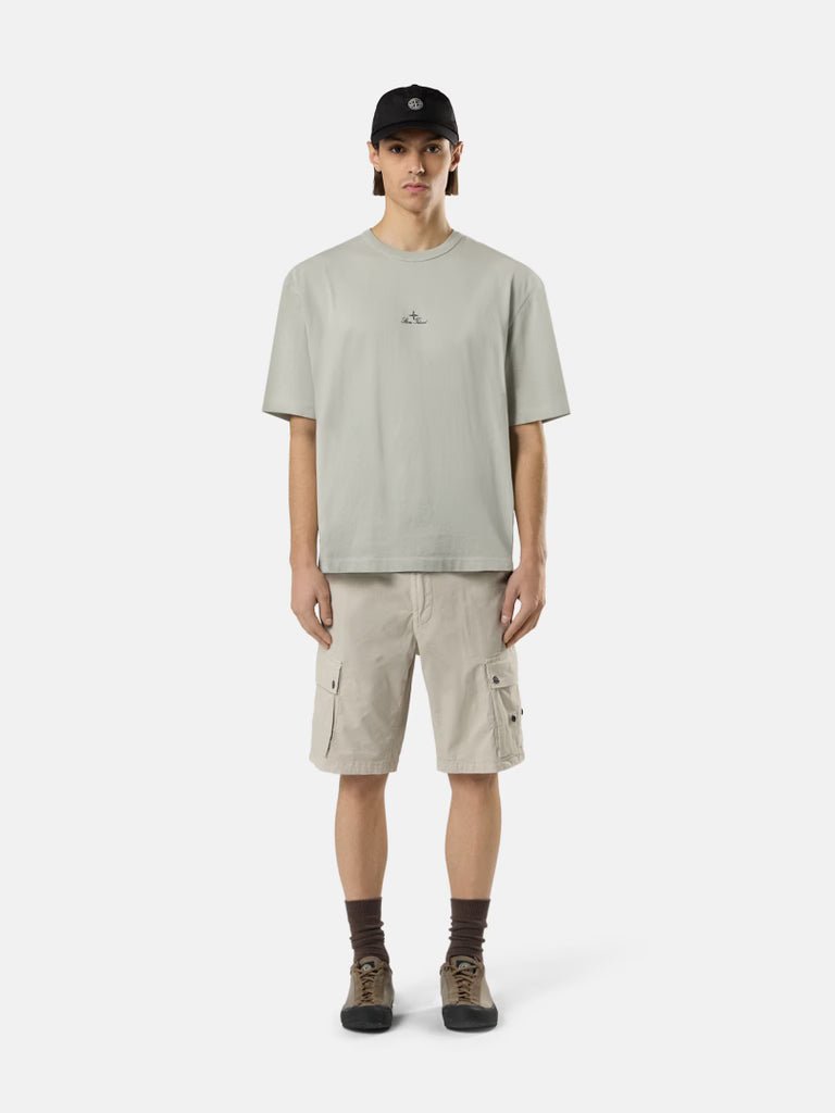 STONE ISLAND - T-shirt coupe classique avec logo brodé Gris perle - Lothaire