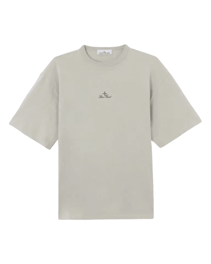 STONE ISLAND - T-shirt coupe classique avec logo brodé Gris perle - Lothaire