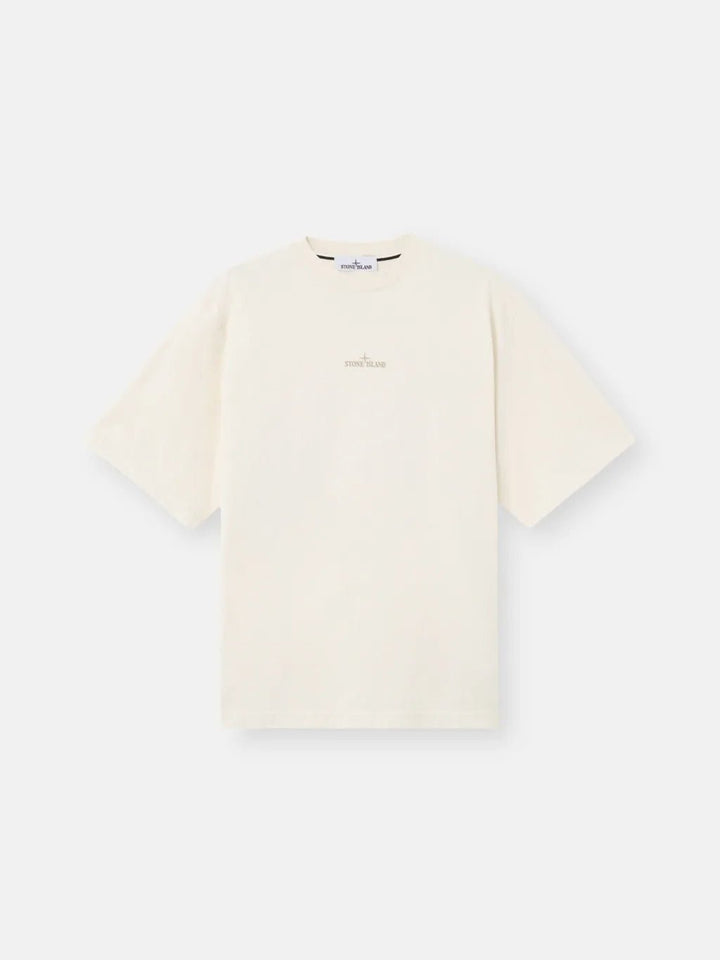 STONE ISLAND - T-shirt coupe regular à manches courtes avec imprimé « Bleeding Numbers Compass » ivoire - Lothaire