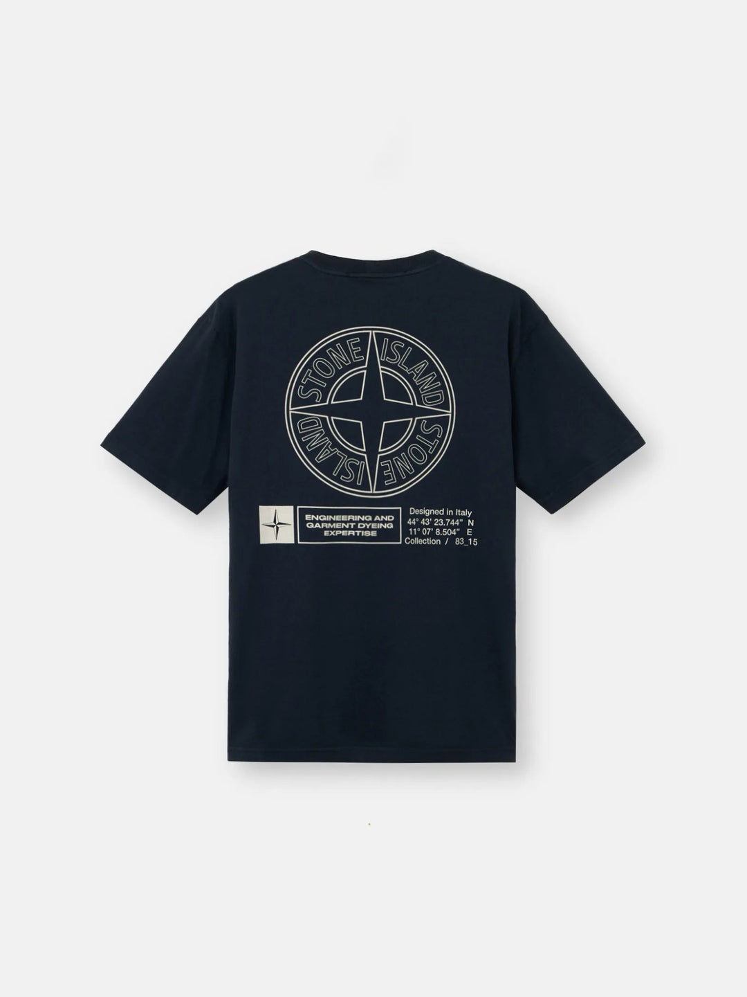 STONE ISLAND - T-shirt coupe regular à manches courtes avec imprimé « Industrial » Marine - Lothaire