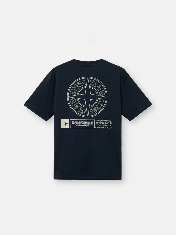 STONE ISLAND - T-shirt coupe regular à manches courtes avec imprimé « Industrial » Marine - Lothaire