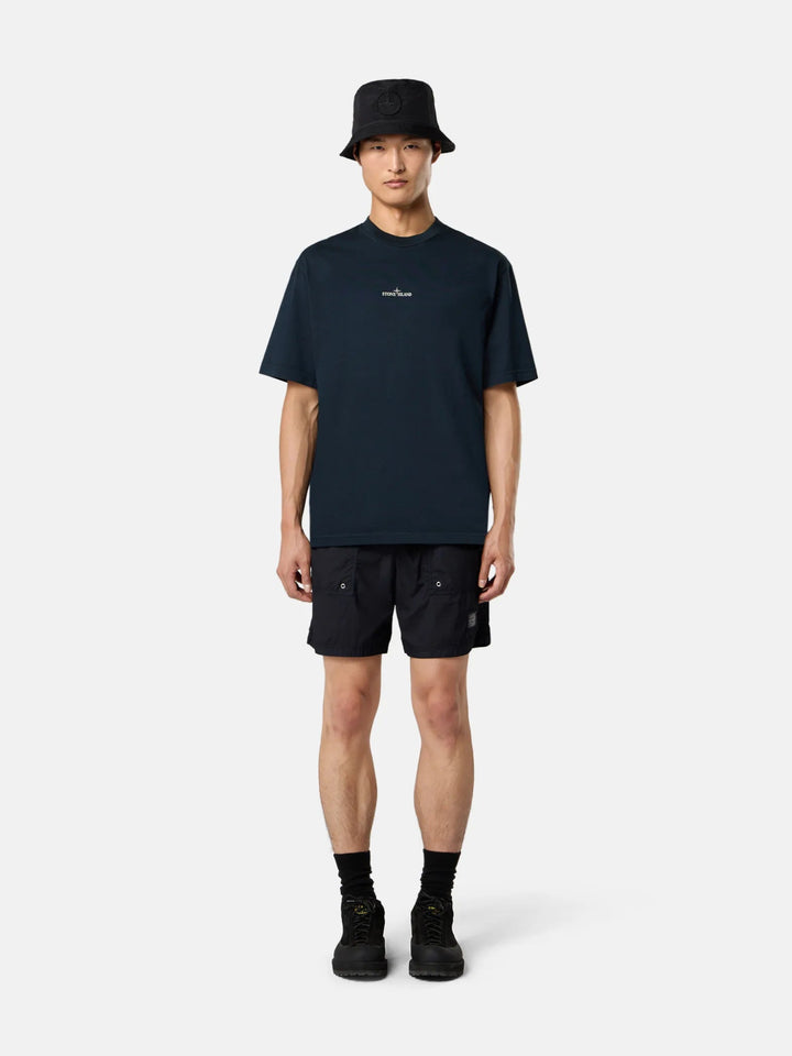STONE ISLAND - T-shirt coupe regular à manches courtes avec imprimé « Industrial » Marine - Lothaire