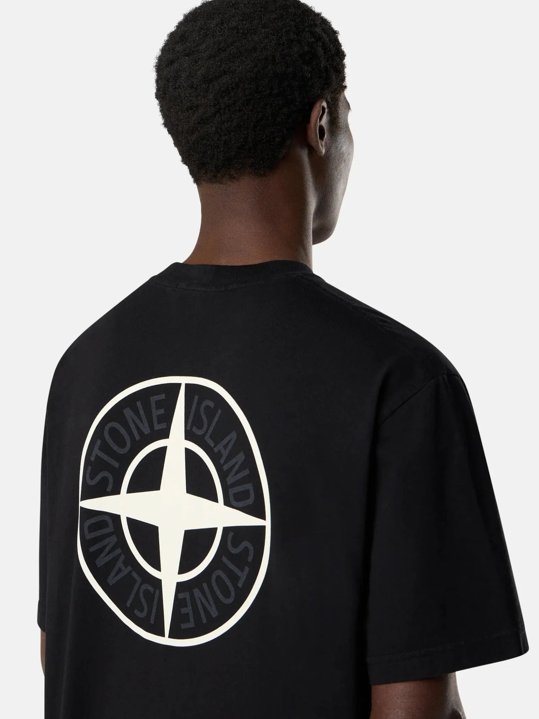 STONE ISLAND - T-shirt coupe regular à manches courtes avec imprimé « Industrial » Noir - Lothaire