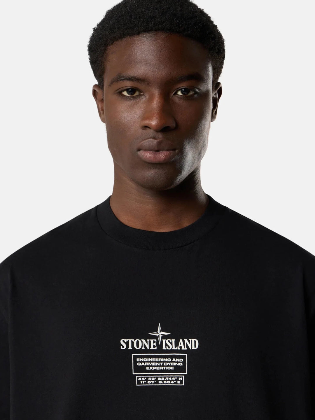 STONE ISLAND - T-shirt coupe regular à manches courtes avec imprimé « Industrial » Noir - Lothaire