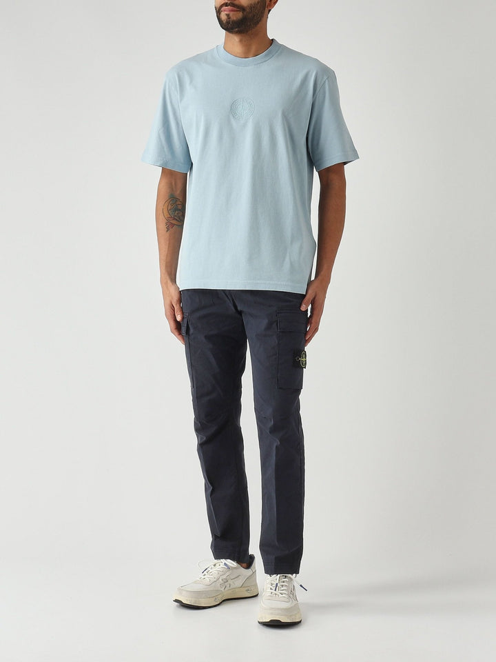 STONE ISLAND - T-shirt en jersey de coton biologique Bleu pastel - Lothaire
