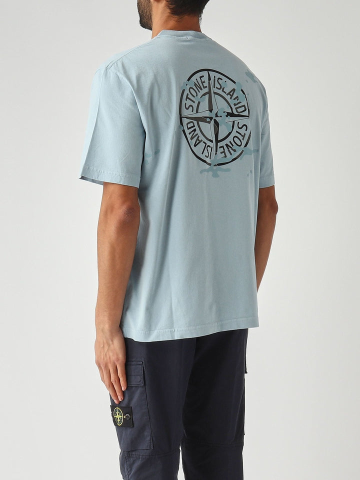 STONE ISLAND - T-shirt en jersey de coton biologique Bleu pastel - Lothaire
