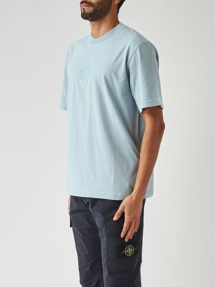 STONE ISLAND - T-shirt en jersey de coton biologique Bleu pastel - Lothaire