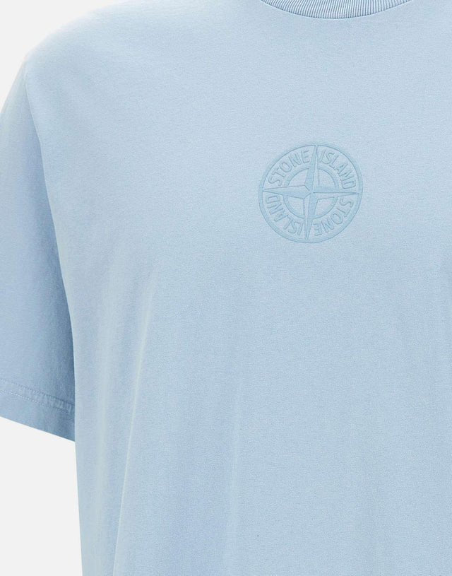 STONE ISLAND - T-shirt en jersey de coton biologique Bleu pastel - Lothaire