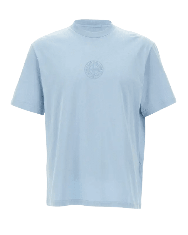 STONE ISLAND - T-shirt en jersey de coton biologique Bleu pastel - Lothaire